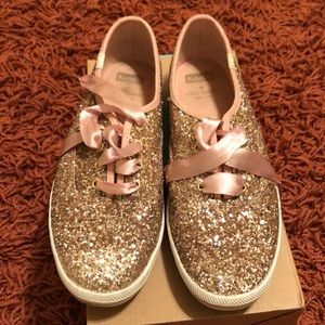 GENTLY USED GLITTER KATE SPADE KEDS